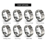 font options for inside engraving on silver saddle pad rings