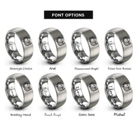 font options for inside engraving on silver saddle pad rings