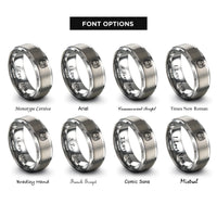font options for inside engraving on silver saddle pad rings
