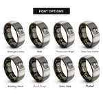 font options for inside engraving on gunmetal & grey saddle pad rings