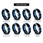 font options for inside engraving on blue & gray safe travel bindrune rings