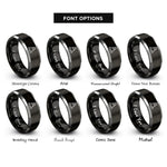 font options for inside engraving on black & gray safety cone rings
