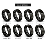 font options for inside engraving on black safety cone rings