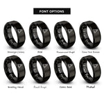 font options for inside engraving on black safety cone rings