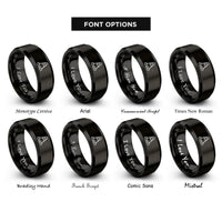 font options for inside engraving on black safety cone rings