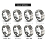 font options for inside engraving on grey safety cone rings
