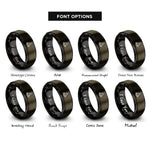 font options for inside engraving on gunmetal & black safety cone rings