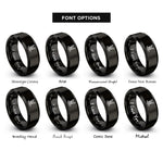 font options for inside engraving on black safety harness rings