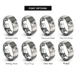 font options for inside engraving on grey safety pin rings