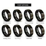 font options for inside engraving on gunmetal & black safety pin rings