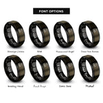 font options for inside engraving on gunmetal & black safety vest rings