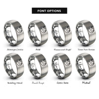 font options for inside engraving on gray safety whistle lanyard rings