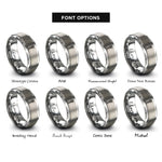 font options for inside engraving on grey sage bundle rings