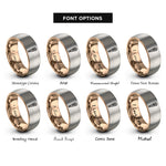 font options for inside engraving on rose gold & gray sage bundle rings