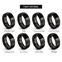 font options for inside engraving on black sage leaf rings