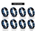 font options for inside engraving on blue & gray sagittarius rings