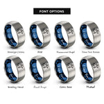 font options for inside engraving on blue & silver sagittarius rings