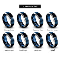 font options for inside engraving on blue & gray sagittarius rings