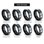 font options for inside engraving on black & blue & silver sagittarius centaur archer rings