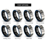font options for inside engraving on black & blue & silver sagittarius centaur archer rings