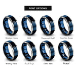 font options for inside engraving on blue & grey sagittarius centaur archer rings