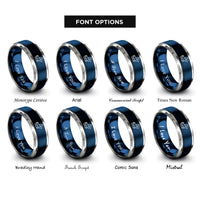 font options for inside engraving on blue & grey sagittarius centaur archer rings