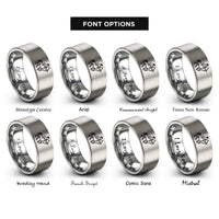 font options for inside engraving on gray sagittarius centaur archer rings