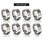 font options for inside engraving on gray sagittarius glyph circle rings