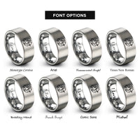 font options for inside engraving on grey sagittarius rings