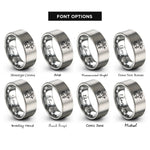 font options for inside engraving on silver sagittarius rings