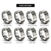 font options for inside engraving on silver sagittarius rings