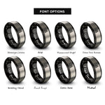 font options for inside engraving on black & gray sagrada familia rings
