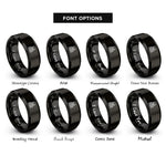 font options for inside engraving on black sagrada familia rings
