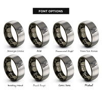 font options for inside engraving on gunmetal & grey sagrada familia rings
