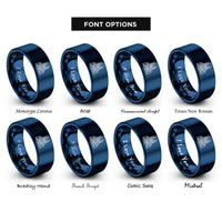 font options for inside engraving on blue sagrada famlia rings