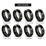 font options for inside engraving on black & grey saguaro bloom rings