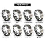 font options for inside engraving on gray saguaro bloom rings