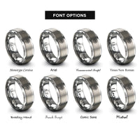 font options for inside engraving on gray saguaro bloom rings