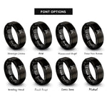 font options for inside engraving on black sai crossed pair rings