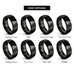 font options for inside engraving on black sail icon wave rings