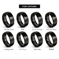 font options for inside engraving on black sail icon wave rings
