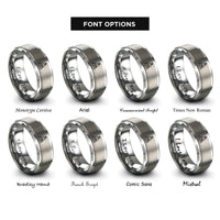 font options for inside engraving on silver sail icon wave rings