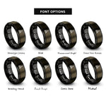 font options for inside engraving on gunmetal & black sail icon wave rings