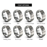 font options for inside engraving on silver sailboat rings