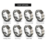 font options for inside engraving on silver sailboat rings