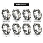 font options for inside engraving on gray sailboat rings