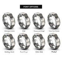 font options for inside engraving on gray sailboat rings