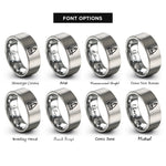 font options for inside engraving on grey sailboat rings