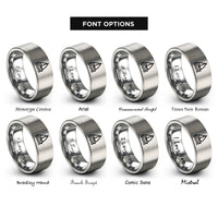 font options for inside engraving on grey sailboat rings