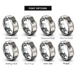 font options for inside engraving on grey sailboat rings